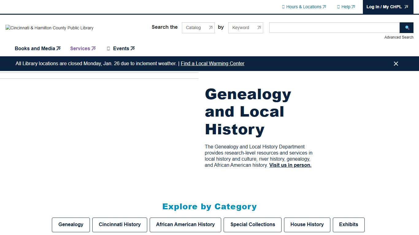 Genealogy and Cincinnati Local History Cincinnati & Hamilton County Public Library
